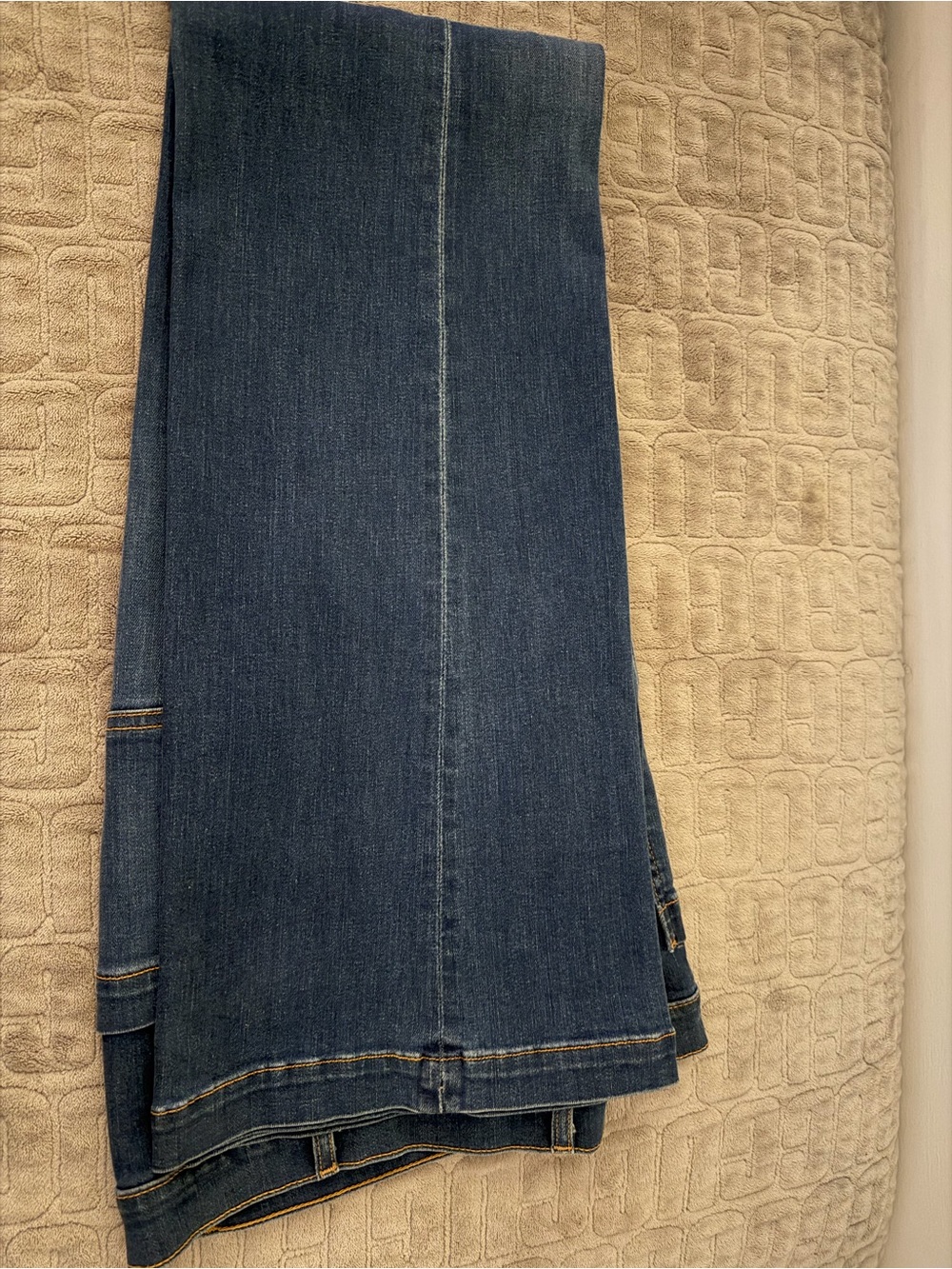 Ramy Brook Dark Blue High-Rise Wide-Leg Jeans with Front Button Placket - Picture 4 of 6